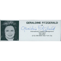 Geraldine Fitzgerald Actress Signed 2x5 Directory Cut JSA Authenticated Geraldine Fitzgerald Actress Signed 2x5 Directory Cut JSA Authenticated