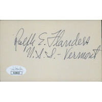 Ralph Flanders Vermont Senator Signed 3x5 Index Card JSA Authenticated Ralph Flanders Vermont Senator Signed 3x5 Index Card JSA Authenticated