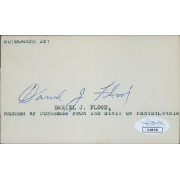 Daniel Flood Pennsylvania Congressmen Signed 3x5 Index Card JSA Authenticated Daniel Flood Pennsylvania Congressmen Signed 3x5 Index Card JSA Authenticated
