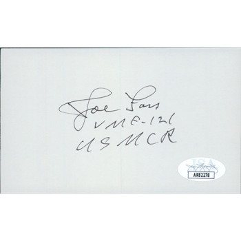 Joe Foss Governer NRA WWII Pilot Commissioner Signed 3x5 Index Card JSA Authen Joe Foss Governer NRA WWII Pilot Commissioner Signed 3x5 Index Card JSA Authen