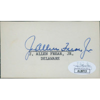 J. Allen Frear Jr. Delaware Senator Signed 2x3.5 Index Card JSA Authenticated J. Allen Frear Jr. Delaware Senator Signed 2x3.5 Index Card JSA Authenticated