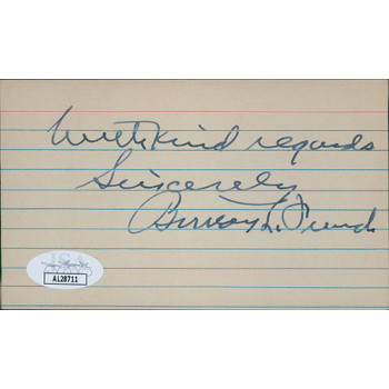 Burton L. French Idaho Congressman Signed 3x5 Index Card JSA Authenticated