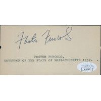 Foster Furcolo Massachusetts Governor Signed 2.5x5 Index Card JSA Authenticated Foster Furcolo Massachusetts Governor Signed 2.5x5 Index Card JSA Authenticated