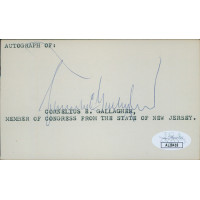 Cornelius Gallagher New Jersey Congressmen Signed 3x5 Index Card JSA Authentic Cornelius Gallagher New Jersey Congressmen Signed 3x5 Index Card JSA Authentic