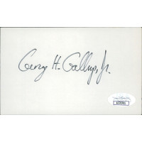 George Gallup Jr. Pollster Signed 3x5 Index Card JSA Authenticated George Gallup Jr. Pollster Signed 3x5 Index Card JSA Authenticated