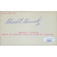 Edward Garmatz Maryland Congressmen Signed 3x5 Index Card JSA Authenticated Edward Garmatz Maryland Congressmen Signed 3x5 Index Card JSA Authenticated