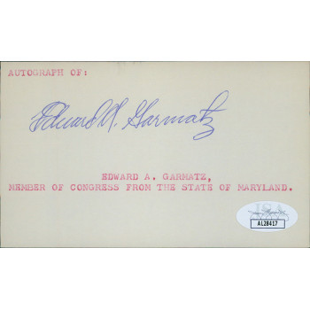 Edward Garmatz Maryland Congressmen Signed 3x5 Index Card JSA Authenticated