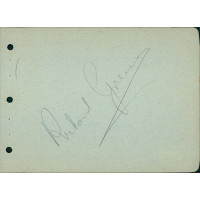 Richard Greene Actor Signed 4.25x6 Album Page JSA Authenticated Richard Greene Actor Signed 4.25x6 Album Page JSA Authenticated