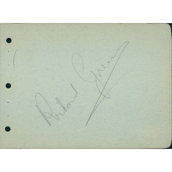Richard Greene Actor Signed 4.25x6 Album Page JSA Authenticated