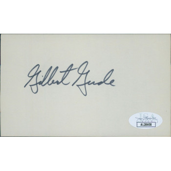 Gilbert Gude Maryland Congressmen Senator Signed 3x5 Index Card JSA Authentic