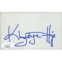 Khrystyne Haje Actress Signed 3x5 Index Card JSA Authenticated Khrystyne Haje Actress Signed 3x5 Index Card JSA Authenticated