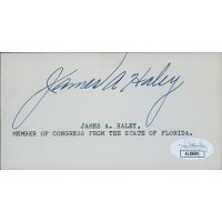 James Haley Florida Congressman Signed 2.5x5 Cut Index Card JSA Authenticated James Haley Florida Congressman Signed 2.5x5 Cut Index Card JSA Authenticated