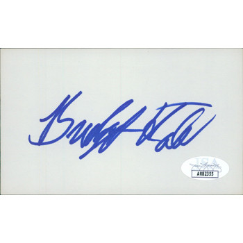 Bridget Hall Model Signed 3x5 Index Card JSA Authenticated