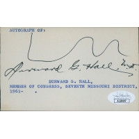 Durward Hall Missouri Congressmen Signed 3x5 Index Card JSA Authenticated Durward Hall Missouri Congressmen Signed 3x5 Index Card JSA Authenticated