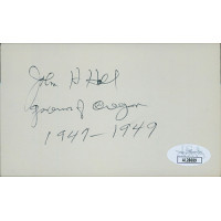 John H. Hall Oregon Governor Signed 3x5 Index Card JSA Authenticated