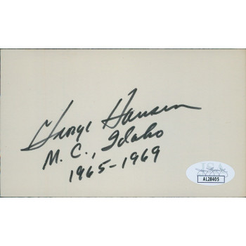 George Hansen Idaho Congressmen Signed 3x5 Index Card JSA Authenticated