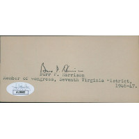 Burr Harrison Virginia Congressman Senator Signed 2.5x5 Index Card JSA Authentic Burr Harrison Virginia Congressman Senator Signed 2.5x5 Index Card JSA Authentic