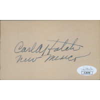 Carl Hatch New Mexico Senator Signed 3x5 Index Card JSA Authenticated Carl Hatch New Mexico Senator Signed 3x5 Index Card JSA Authenticated