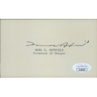 Mark Hatfield Governor Senator Signed 3x5 Index Card JSA Authenticated Mark Hatfield Governor Senator Signed 3x5 Index Card JSA Authenticated