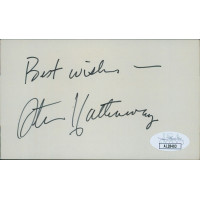 Stanley Hathaway Wyoming Governor Signed 3x5 Index Card JSA Authenticated Stanley Hathaway Wyoming Governor Signed 3x5 Index Card JSA Authenticated