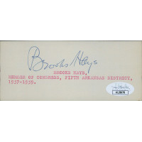 Brooks Hays Arkansas Congressman Signed 2x5 Cut Index Card JSA Authenticated Brooks Hays Arkansas Congressman Signed 2x5 Cut Index Card JSA Authenticated