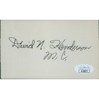 David N. Henderson North Carolina Congressman Signed 3x5 Index Card JSA Authen David N. Henderson North Carolina Congressman Signed 3x5 Index Card JSA Authen