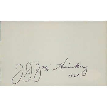 Joe Hickey Wyoming Governor Senator Signed 3x5 Index Card JSA Authenticated
