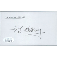 Sir Edmund Hillary 1st To Summit Everest Signed 3x5 Index Card JSA Authenticated Sir Edmund Hillary 1st To Summit Everest Signed 3x5 Index Card JSA Authenticated