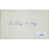 Philip Hoff Vermont Governor Senator Signed 3x5 Index Card JSA Authenticated Philip Hoff Vermont Governor Senator Signed 3x5 Index Card JSA Authenticated