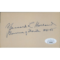 Spessard Holland Florida Governor Senator Signed 3x5 Index Card JSA Authentic Spessard Holland Florida Governor Senator Signed 3x5 Index Card JSA Authentic