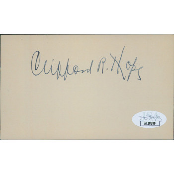 Clifford Hope Kansas Congressmen Signed 3x5 Index Card JSA Authenticated