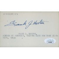 Frank Horton New York Congressmen Signed 3x5 Index Card JSA Authenticated Frank Horton New York Congressmen Signed 3x5 Index Card JSA Authenticated