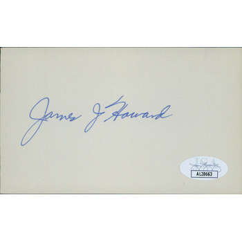 James J. Howard New Jersey Congressman Signed 3x5 Index Card JSA Authenticated