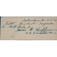 James Huffman Ohio Senator Signed 2x4.5 Index Card JSA Authenticated James Huffman Ohio Senator Signed 2x4.5 Index Card JSA Authenticated
