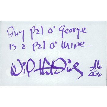 Will Hutchins Actor Signed 3x5 Index Card JSA Authenticated