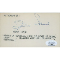 Frank Ikard Texas Congressmen Signed 3x5 Index Card JSA Authenticated Frank Ikard Texas Congressmen Signed 3x5 Index Card JSA Authenticated