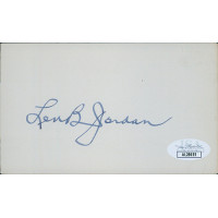 Len Jordan Idaho Governor Senator Signed 3x5 Index Card JSA Authenticated Len Jordan Idaho Governor Senator Signed 3x5 Index Card JSA Authenticated