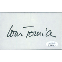 Louis Jourdan Actor Signed 3x5 Index Card JSA Authenticated Louis Jourdan Actor Signed 3x5 Index Card JSA Authenticated