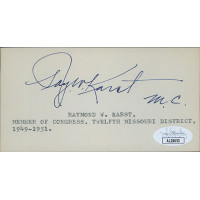 Raymond Karst Missouri Congressman Signed 2.5x5 Index Card JSA Authenticated Raymond Karst Missouri Congressman Signed 2.5x5 Index Card JSA Authenticated