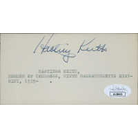 Hastings Keith Massachusetts Congressman Signed 2.5x5 Index Card JSA Authentic Hastings Keith Massachusetts Congressman Signed 2.5x5 Index Card JSA Authentic