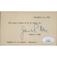 James Kem Missouri Senator Signed 3x5 Index Card JSA Authenticated James Kem Missouri Senator Signed 3x5 Index Card JSA Authenticated
