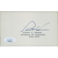 Robert Kennon Louisiana Governor Signed 3x5 Index Card JSA Authenticated Robert Kennon Louisiana Governor Signed 3x5 Index Card JSA Authenticated