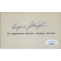 Eugene Keogh New York Congressman Signed 3x5 Index Card JSA Authenticated Eugene Keogh New York Congressman Signed 3x5 Index Card JSA Authenticated