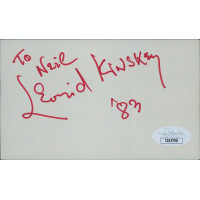 Leonid Kinskey Actor Signed 3x5 Index Card JSA Authenticated Personalized Leonid Kinskey Actor Signed 3x5 Index Card JSA Authenticated Personalized