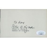 Peter Kyros Maine Congressmen Signed 3x5 Index Card JSA Authenticated Peter Kyros Maine Congressmen Signed 3x5 Index Card JSA Authenticated