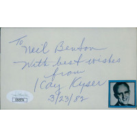 Kay Kyser Band Leader Radio Host Signed 3x5 Index Card JSA Authenticated