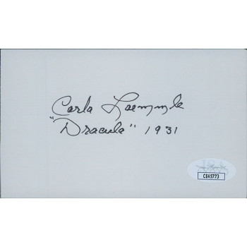Carla Laemmle Actress Signed 3x5 Index Card JSA Authenticated