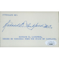 Richard Lankford Maryland Congressman Signed 3x5 Index Card JSA Authenticated Richard Lankford Maryland Congressman Signed 3x5 Index Card JSA Authenticated