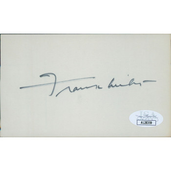 Frank Licht Rhode Island Governor Signed 3x5 Index Card JSA Authenticated