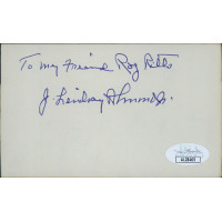 J. James Lindsay Almond Virginia Governor Signed 3x5 Index Card JSA Authentic J. James Lindsay Almond Virginia Governor Signed 3x5 Index Card JSA Authentic